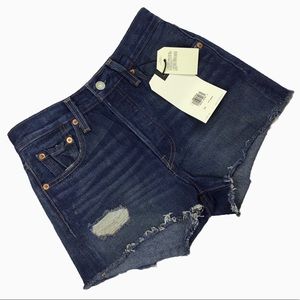 Levi’s NWT 501 10” High-rise Distressed Denim Shorts Sz 24